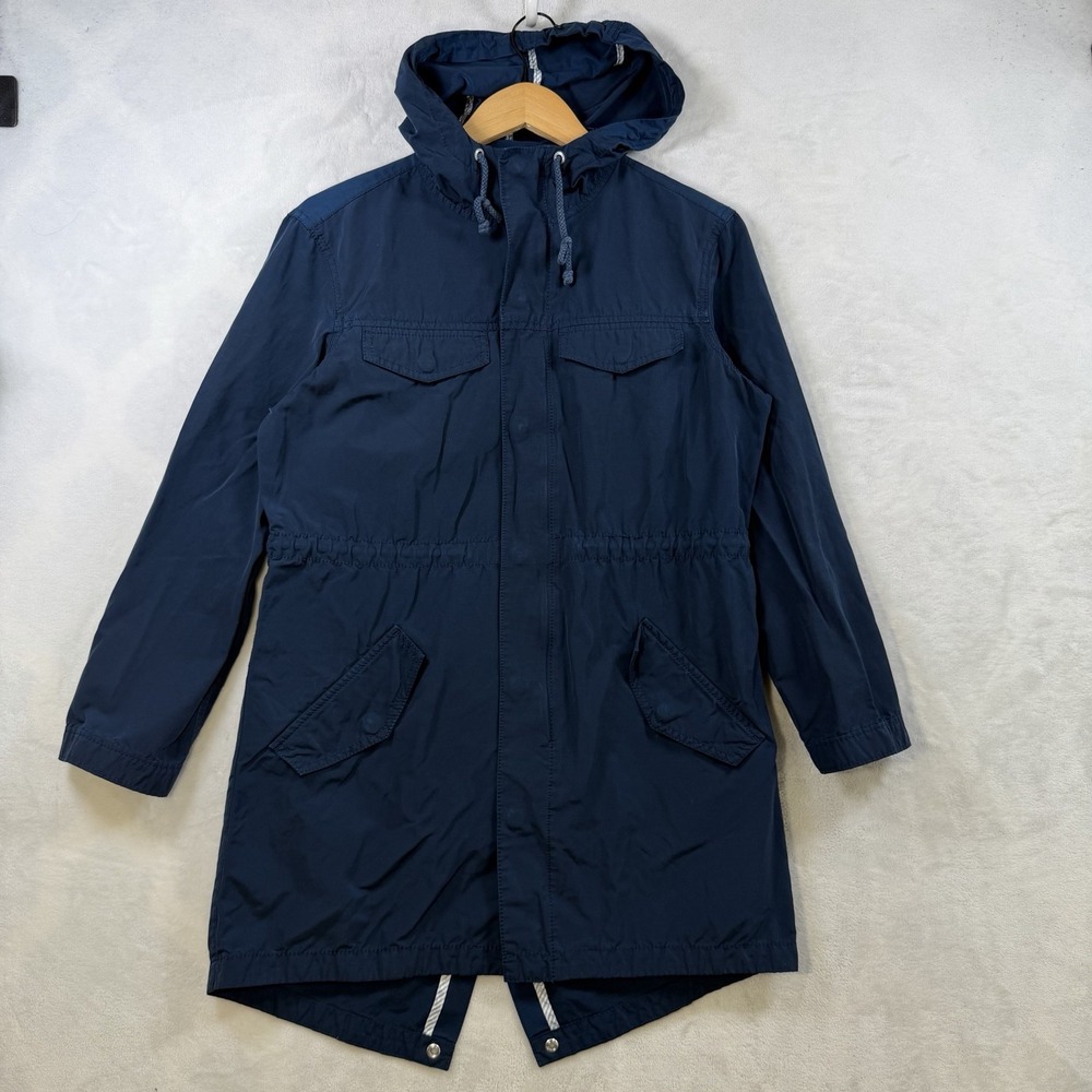 Madewell Navy Blue Hooded Utility Anorak Parka Jacket Women Size Small